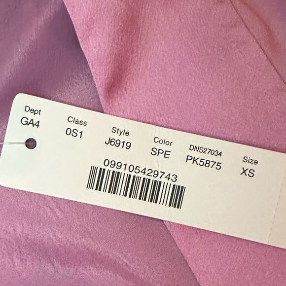 J Crew J6919 Pink Cuffed Short Sleeve Crepe Satin Wrap Dress Extra Small XS NWT - Picture 11 of 15